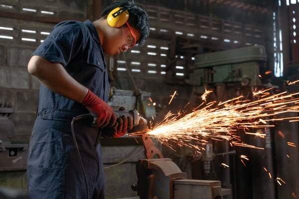 Manufacturing Worker Welding in Mexico