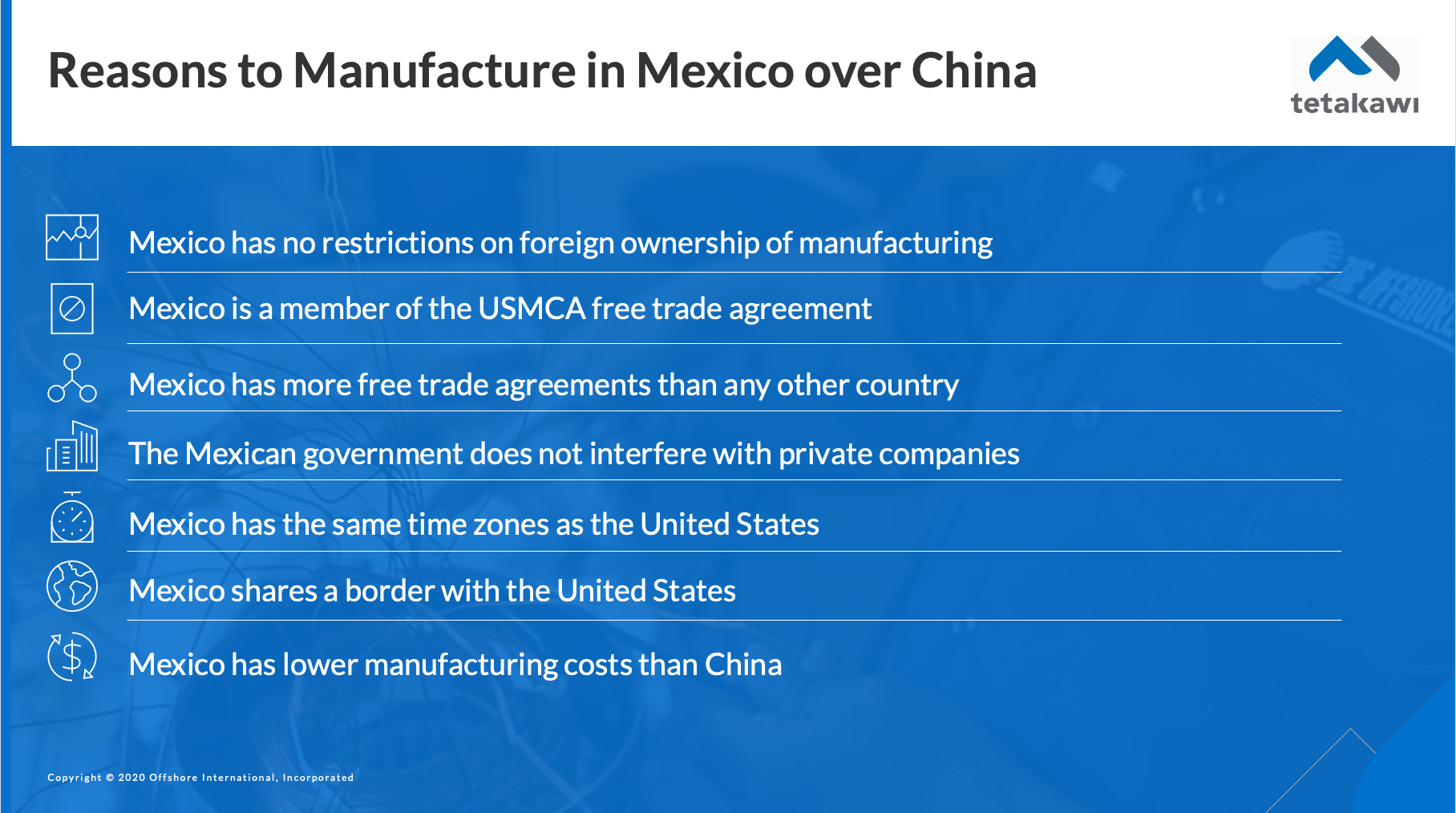 Reasons why a company should manufacture in Mexico vs China