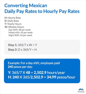 How to calculate daily and hourly wages in Mexico