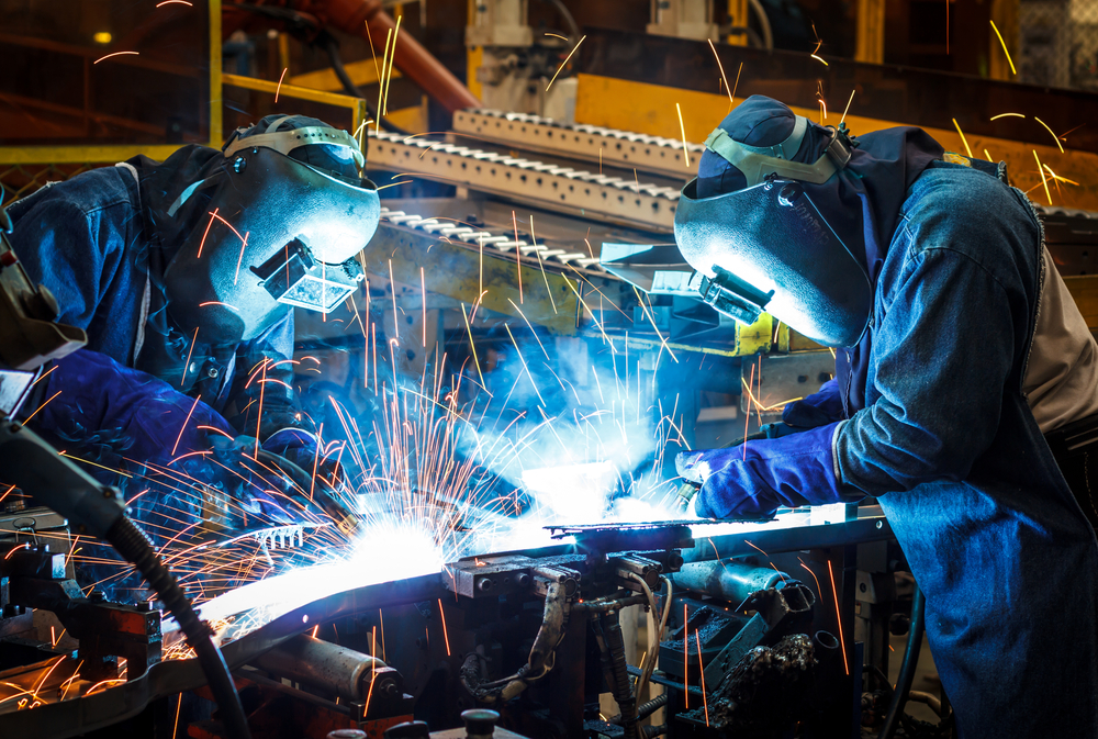 Manufacturing Workers in Mexico Welding 